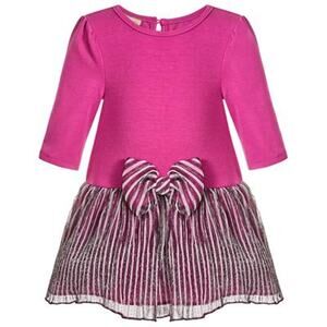 Purple Rose Samara Baby Girls Knit Bodice Dress with Lurex Skirt Size 24 Mo NWT